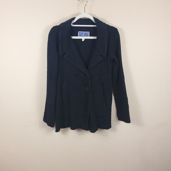 Burning Torch Cashmere Double Breasted Peacoat Sweater/Coat Size XS - Picture 1 of 12